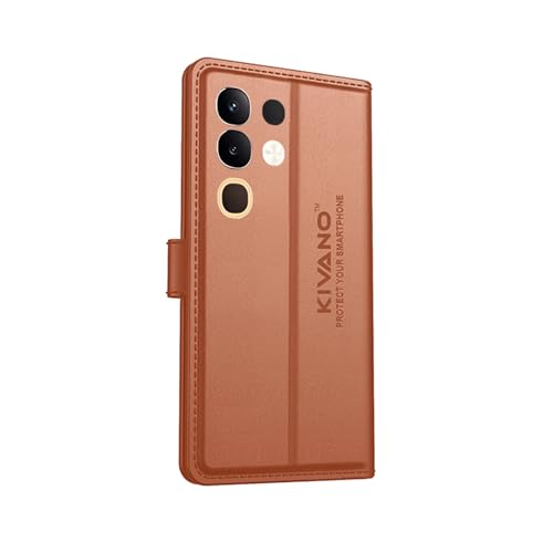 Image of Compatible for Vivo Y31 Pro 5G / Vivo T4X 5G / IQOO Z10X 5G Flip Cover | Leather Finish | Inside Pockets & Inbuilt Stand | Shockproof Wallet Style Magnetic Closure Back Cover Case