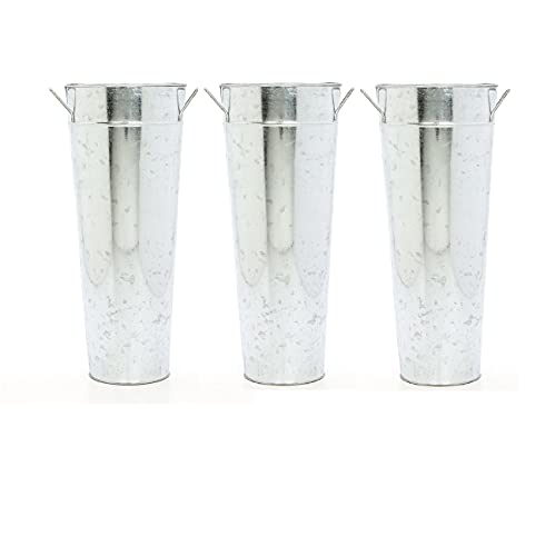 Hosley Set mit 3 verzinkten Vasen, 38,1 cm hoch, ideal für getrocknete Blumenarrangements für Hochzeitsgeschenke, Spa und Aromatherapie Cover