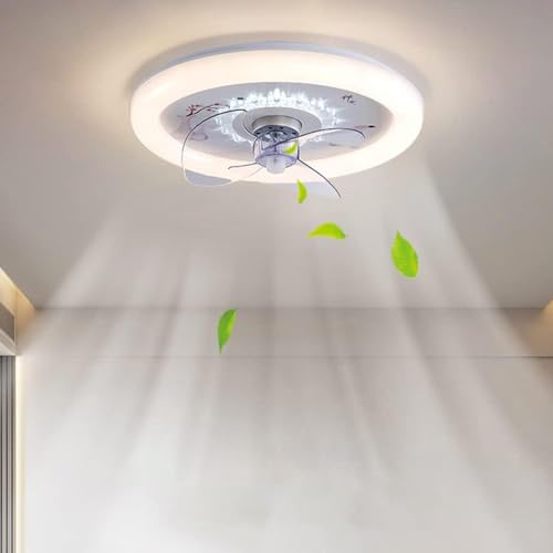 Ventilador de techo con luz LED para dormitorio moderno con mando 4