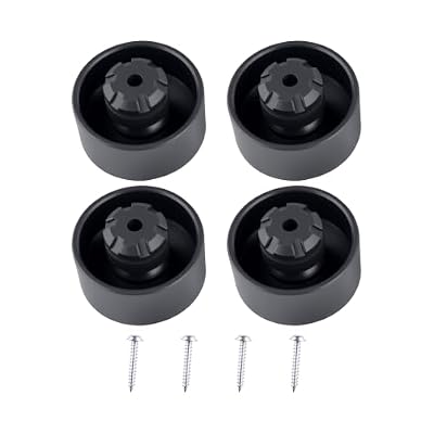 HQLDMYGS 4Pcs Turntable Replacement Feet (w/Screws) Compatible with Pioneer PL-512, PL-514, PL-516, PL-518, PL-540, PL-560 Turntables, Black Vintage Style
