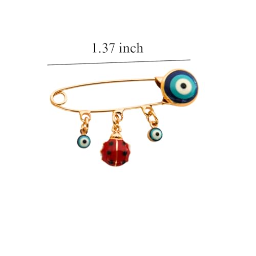 Image of Turkey Evil Eye Rhinestone Charm Blue Lucky Eyeball Hands Brooch Pins Jewelry for Good Luck