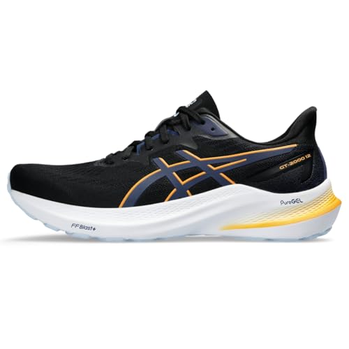 ASICS Men's GT-2000 12 Running Shoes, 11.5, Black/Fellow Yellow