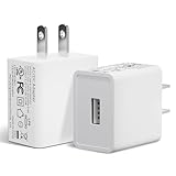 Oxzeewee 2PCS UL 5V 2A USB Wall Charger AC DC Adapter Universal Portable Travel USB Wall Plug for Phones...