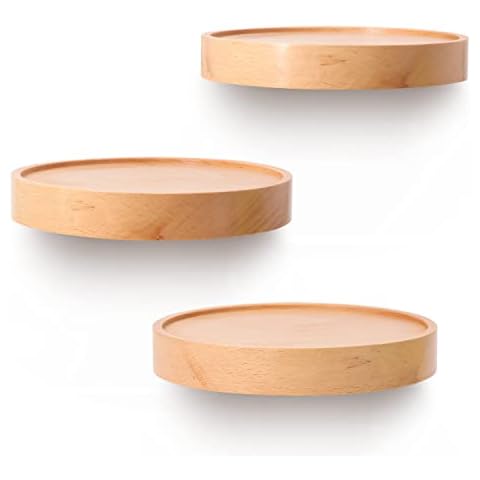 AceList Estantería flotante redonda de madera Cover