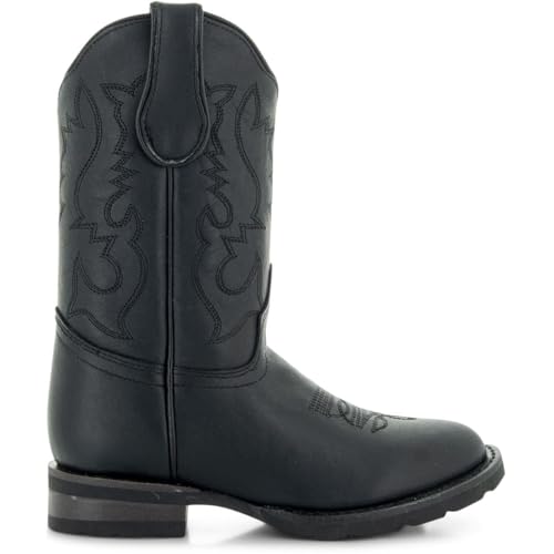 Soto Boots Kid's Round Toe Boots, Geniune Leather Kid's Cowboy Boots, Toddler Western Boots, K4004 (,)4