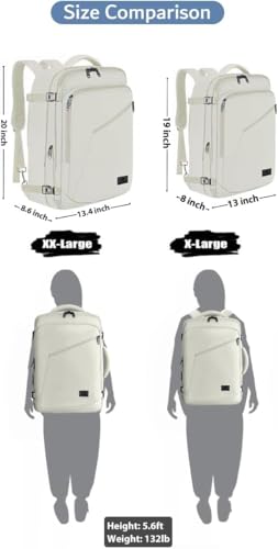 MATEIN Beige Travel Backpack Women Carry on Bag with Hidden Shoulder Strap - image 7