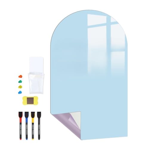 Vibsky Pizarra magnética multifuncional para pared, 15.7 x 39.4 pulgadas, incluye tiza y trapo, material PET seguro, para guarderías, salas de juegos, aulas