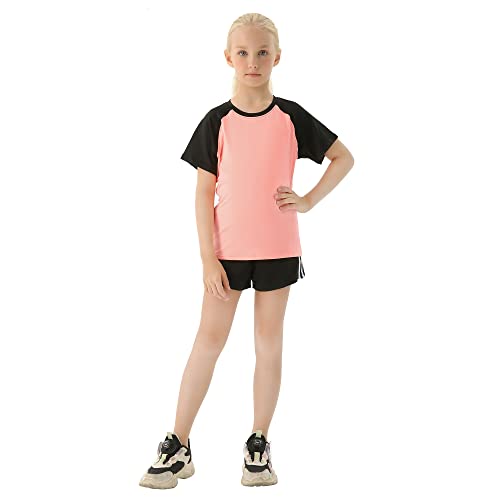 Tancefair Kinder Mädchen Trainingsanzug 2/3 tlg Sportanzug Jogging Bekleidungsset Freizeitanzug (Shirt + Hose) Training Laufen Fußball Basketball Trikots Yoga