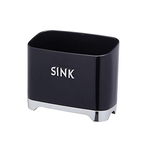 KitchenCraft Lovello Retro Metal Kitchen Sink Tidy, 2 x 1 x 17 cm (8" x 4" x 6.5") - Midnight Black