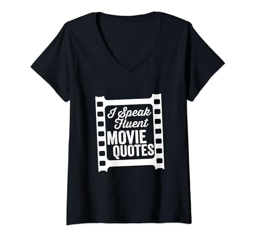 I Speak Fluent Movie Quotes Bande de film foncé T-Shirt avec Col en V