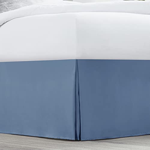Image of Nestl Blue Heaven Bed Skirt Cal King Size - Cal King Bed Skirt 14 Inch Drop - Brushed Microfiber Bed Skirts - Hotel Quality Pleated Bed Skirt - Shrinkage & Fade Resistant