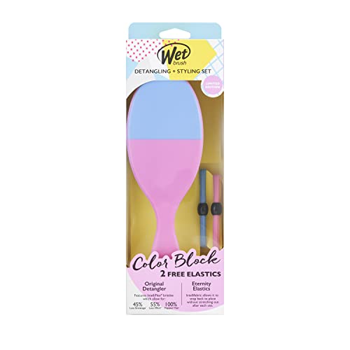 WetBrush Detangle brosse à cheveux et élastiques pour cheveux mouillés et secs Color Me Happy