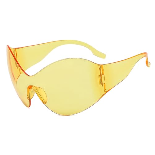 Lunettes de soleil de sport sans monture C1 jaune LVTFCO taille unique pour hommes et femmes