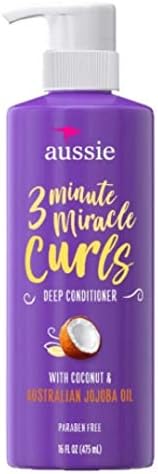 Aussie 3 Minute Miracle Curls Deep Conditioner 16 Ounce Pump (475Ml) (3 Pack)