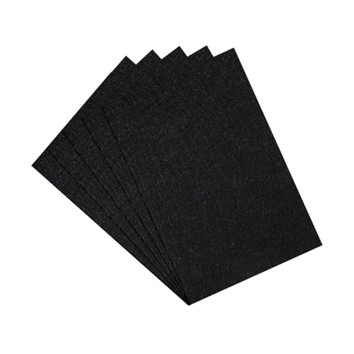 5PCS Black Felt Sheets 30 X 20 CM Soft Felts Sheets Fabric Black Craft-Felt Fabric 1mm Thick Stiff Craft-Felt Cloth Pads Sheet for Sewing DIY Crafting and Christmas Decorations