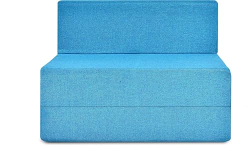 Image of Convertible Sofa Chair Bed, 3-in-1 Sleeper Chair with Foldable Design, Modern Upholstered Lounge Accent Chair, Space Saving Single Sofa Bed for Living Room, Bedroom & Small Spaces (Blue (FA088))