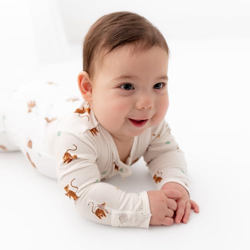 Image of Bamboo Little Soft Baby Footie Pajamas, Baby Clothes, Newborn Sleepers, 95% Viscose and 5% Spandex, 0-24 Months