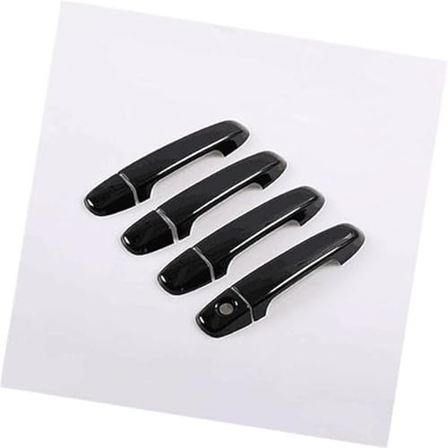 Poignée de porte latérale chromée et noire avec protection renforcée contre l'usure externe