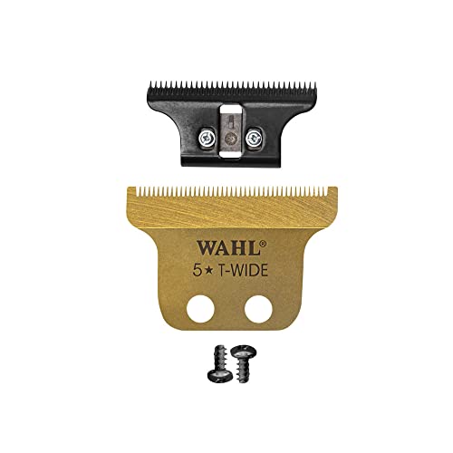 WAHL Gold Detailer T-wide Blade, 0.4mm, sans chevauchement, rectifiée avec précision, lame de rechange pour tondeuse, détails, titane, revêtement DLC, dorée, 5-Star...