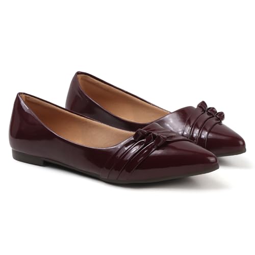 Image of Sukun Womens Sukun Fbl 3l Women's Bellies Flats Lightweight, Comfortable Slip-on Pointed Toe Shoes Ballet Flat