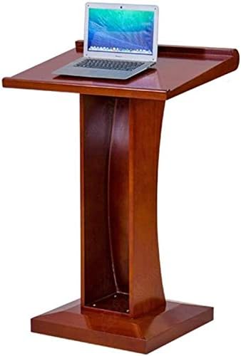 asdchZen Rednerpult-Podiumständer, Rednerpult-Podiumständer, Multimedia-Podium-Schreibtisch, Massivholzraum, Einfacher Moderner Konferenzlehrer, Mobiler Boden, Ideal Für Predigten Und Präsentationen