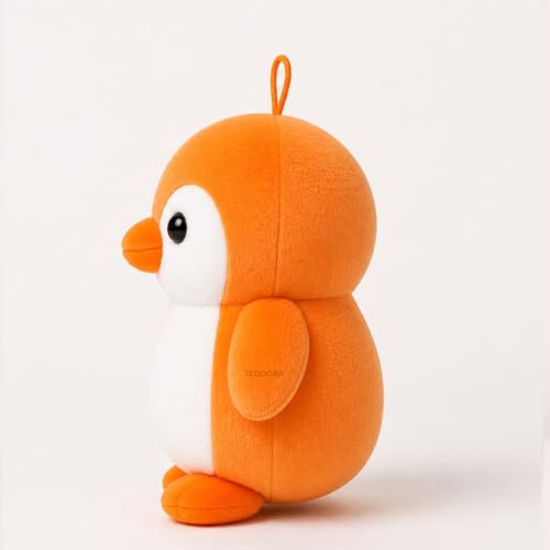 Image of Baby Penguin Soft Toy for Girls Boys Kids, Orange, Animal Plush Stuffed Teddy Gift Birthday, 18 cm