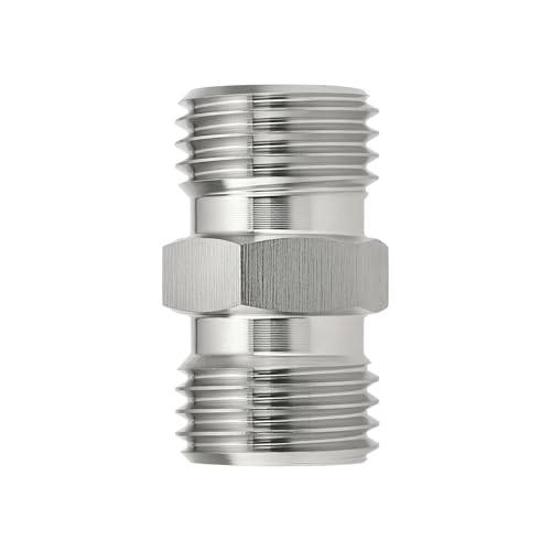 Image of SING F LTD 1Pc M14x1.5 Hydraulic Adapter Fitting Hose Pipe Thread Connector Suitable For Various Hydraulic Systems And Small Excavators Sliver