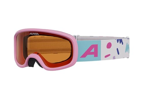 ALPINA PINEY 2.0 - Beschlagfreie, Extrem Robuste & Bruchsichere Skibrille Mit 100% UV-Schutz Für Kinder, rose matt