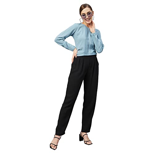 Image of Carlton London Women's Solid Regular Fit Blouse