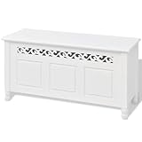 0 Tidyard Armario Auxiliar Banco de Almacenamiento Estilo Barroco MDF Blanco