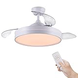 Luz de ventilador de techo retráctil: si necesita un ventilador versátil con una luz grande para decorar su hogar, ¡no se lo perderá! Este ventilador retráctil tiene una luz integrada, el diámetro es de 48 cm, lo que puede proporcionar una iluminación suficiente. Las hojas invisibles pueden proporcionar suficiente volumen de aire y mantener su estilo hogareño.