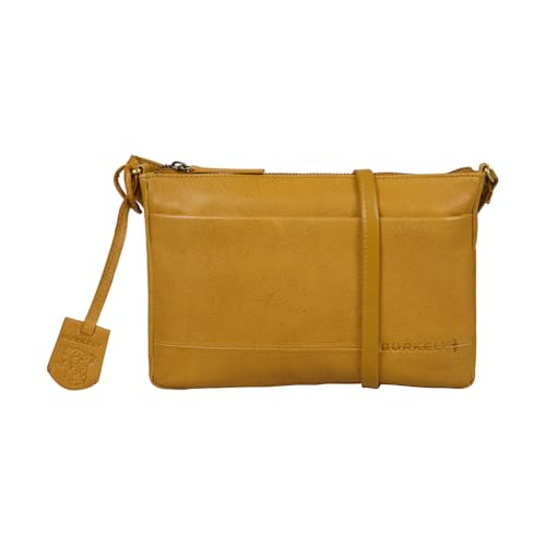 Sac crossbody jaune pour femme en cuir véritable et finitions haut de gamme