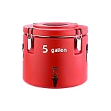 Insulated Ice Beverage Dispenser 5 Gallon - SUS304 Stainless Steel Interior and Spout Spigot Water cooler, Ice Barrel Top Load Water Bucket Coffee Tea Drink Cooler for Camping Outdoor Party