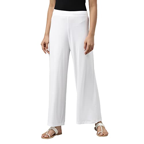 Image of GO COLORS Soft Viscose Knit Palazzo Full Length for Women| Breathable, Mid Rise