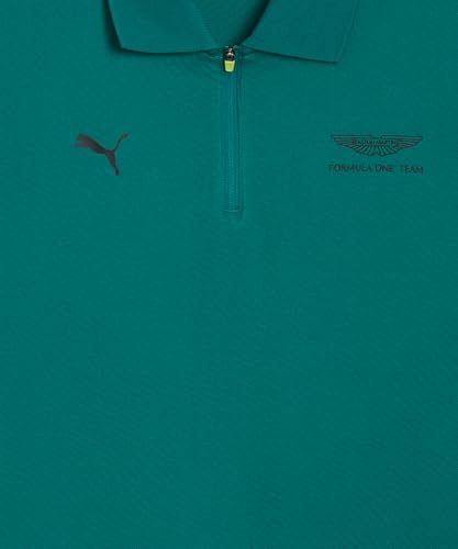 Image of PUMA | Aston Martin F1 Men's Jacquard Polo T-shirt | Green Lux | S