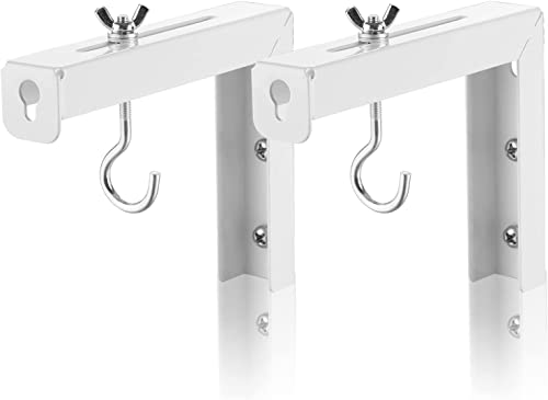 suptek Universal Projector Screen Wall Mount L-Brackets Wall Hanging Mount 15cm Adjustable Extension Mounting Hooks for Projection Screen up to 66 lbs, 30kg Capacity Each, PRL001, White (1 Pair)