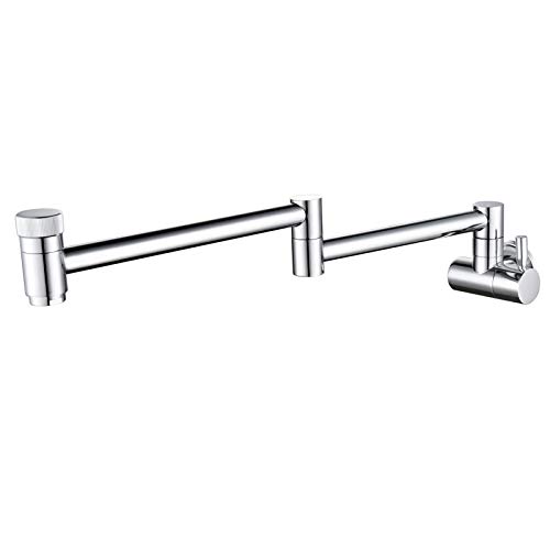 Robinet à bras oscillant à double joint pliant en chrome brillant