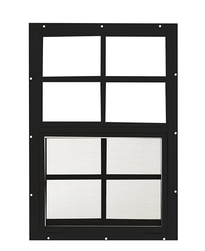 Shed Window 14" W x 21" H, Flush Mount Black for Sheds, Playhouses, and Chicken Coops 1 PK (W1421BLK-BX1)