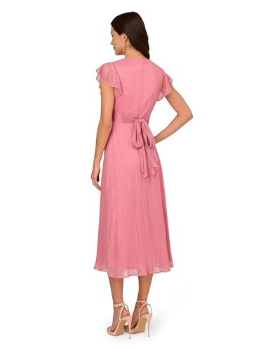 Image of Adrianna Papell Women's Crinkle Mesh Midi Dress
