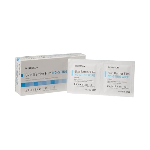 McKesson Skin Barrier Film Sterile No Sting Body Wipe Individual Packet 25 Wipes