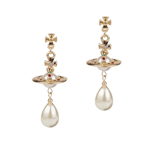 ZHOUMEIWENSP Silver Saturn NANA Earrings Planet Dangle Earrings Space Hypoallergenic Punk Earrings for Women