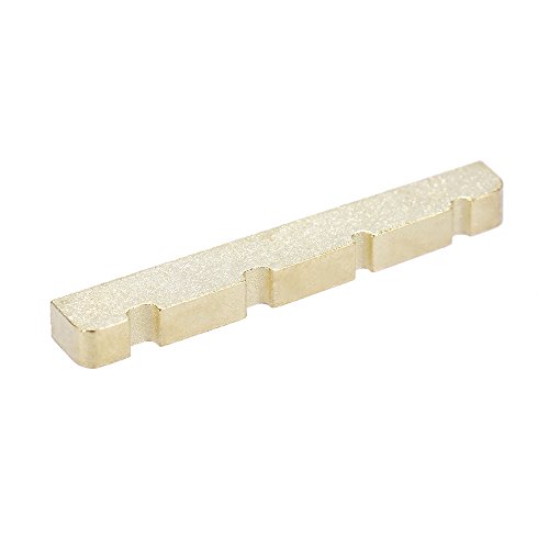 Eryue Pre-Slotted Brass String Nut For 4-String Electric Bass Guitar Part Replacement 38 * 3.6 * 6.3-4.8Mm #TOP2