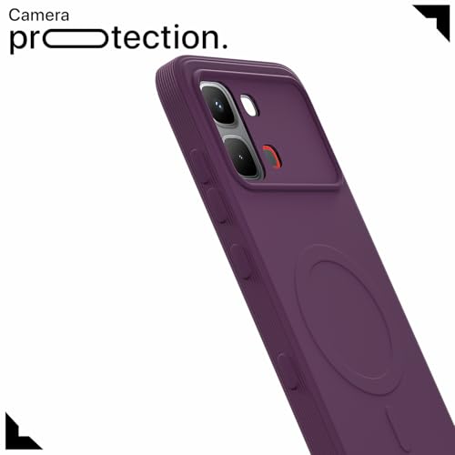 Image of Pikkme Back Cover for Infinix Note Edge 5G Soft Matte Silicone Mag-Safe Design (Mag-Safe Not Support) Camera Protection | Slim Fit Bumper Cover (Purple)