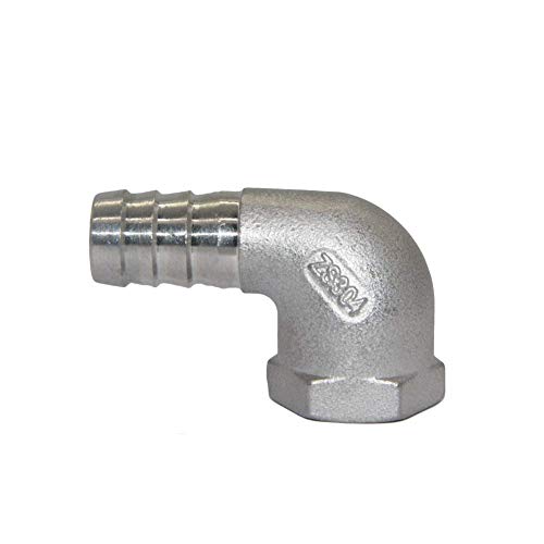 Beduan Stainless Steel Elbow Barb Hose 3/4" Hose ID x 1/2" NPT Female Pipe Fittings Water Fuel Air
