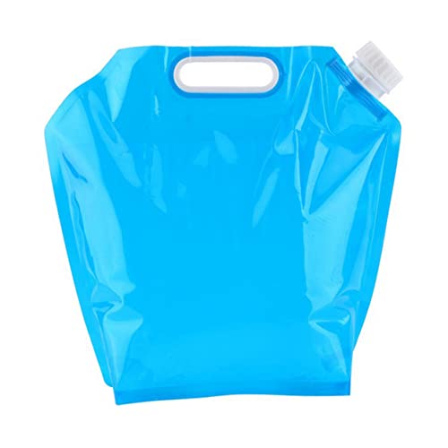 POPETPOP Folding Outdoor Water Carrier Portable Water Storage Bag for Camping Hiking and Survival Food Grade Space Saving Easy to Carry Blue