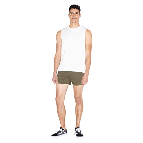 American Apparel Men's California Fleece Retro Short, Army, Medium