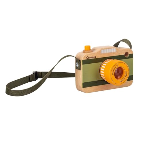 Hölzerne Mini Pretend Kamera Spielzeug für Kleinkinder 1 2 3 Jahre alt, Hals hängen fotografiert Requisiten für Jungen Mädchen Kinder Kinder