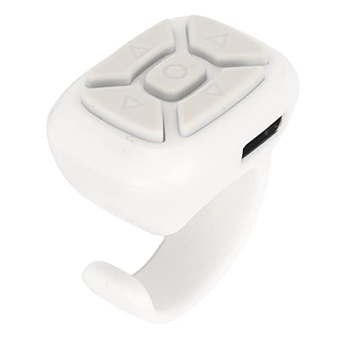 para Control Remoto Tiktok, Control Remoto del Obturador del Teléfono Móvil, Botón de Control Remoto de Cambio de Página con Diseño de Anillo (Blanco)