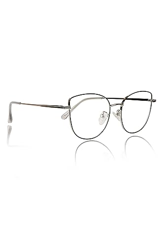 Image of Jodykoes Cat Eye Frames for Women Premium Series Designer Eyeglasses with Blu Cut Anti-Glare Protection | Fashionable Metal Frames | Ideal for Computer and Blue Rays