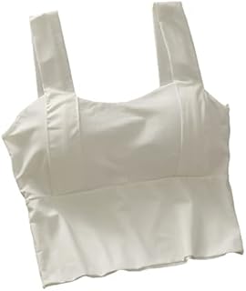 Women Basic Workout Crop Tank Tops Sleeveless Sport Tank Top for Women Yoga Running Free Size (28 Till 32) White